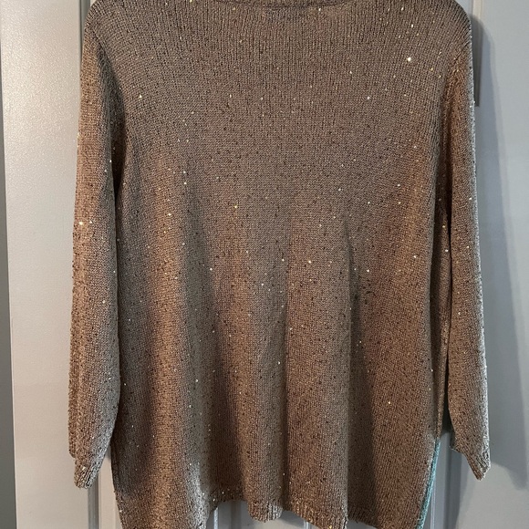 Alfred Dunner Women's Colorblock Sweater - Blue and Tan - Picture 5 of 5